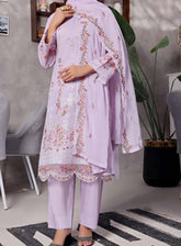 Ishama By Pak Fabrics Embroidered Slub Lawn Unstitched 3 Piece Suit PF25LESL ECD-551